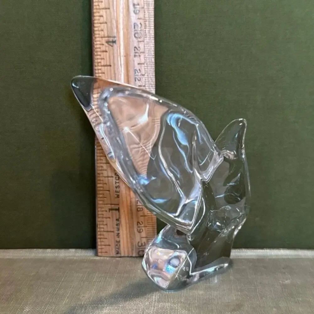 FC 83 France Glass Bird Figurine • Clear Art Glass • 3.25”